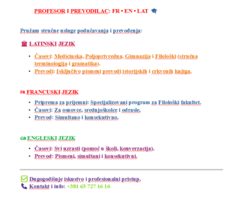 Francuski, engleski i latinski jezik